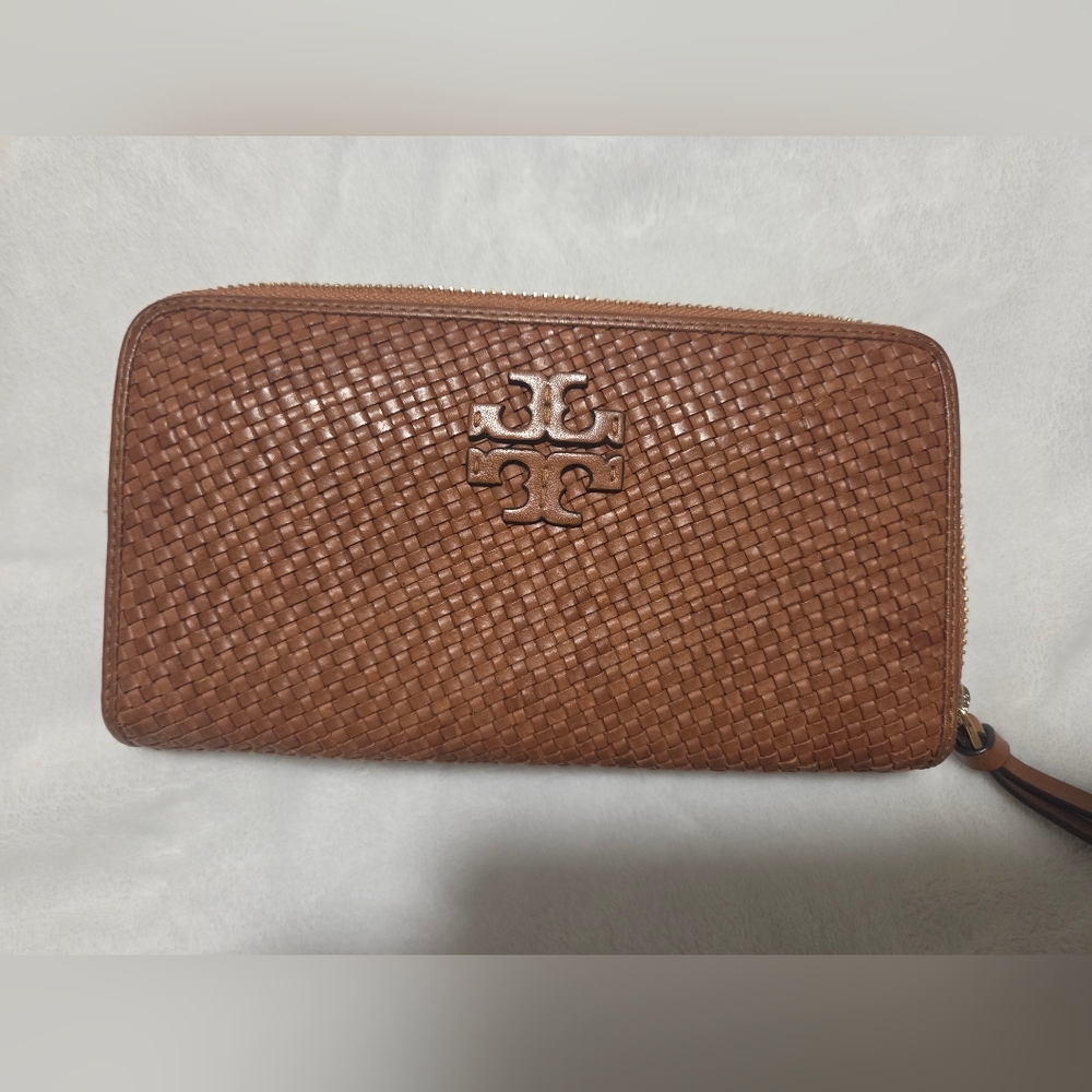 Tory Burch Thea Woven Leather Continental Wallet